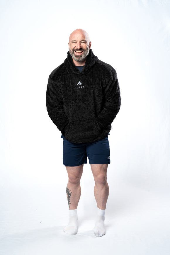 Cozy Decompress Hoodie - Black Men's, versatile for athleisure and relaxation. Ruggd
