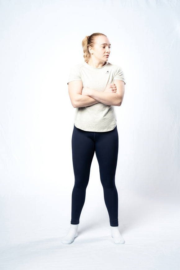 Women's navy athletic leggings for yoga, workouts, and casual wear Ruggd
