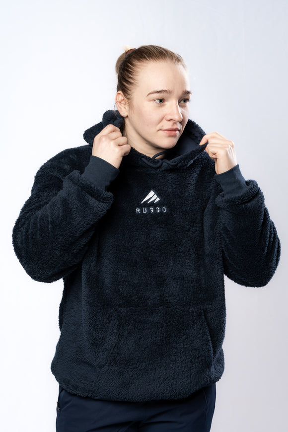 Soft Navy Decompress Hoodie for women, ideal for comfort and relaxation. Ruggd