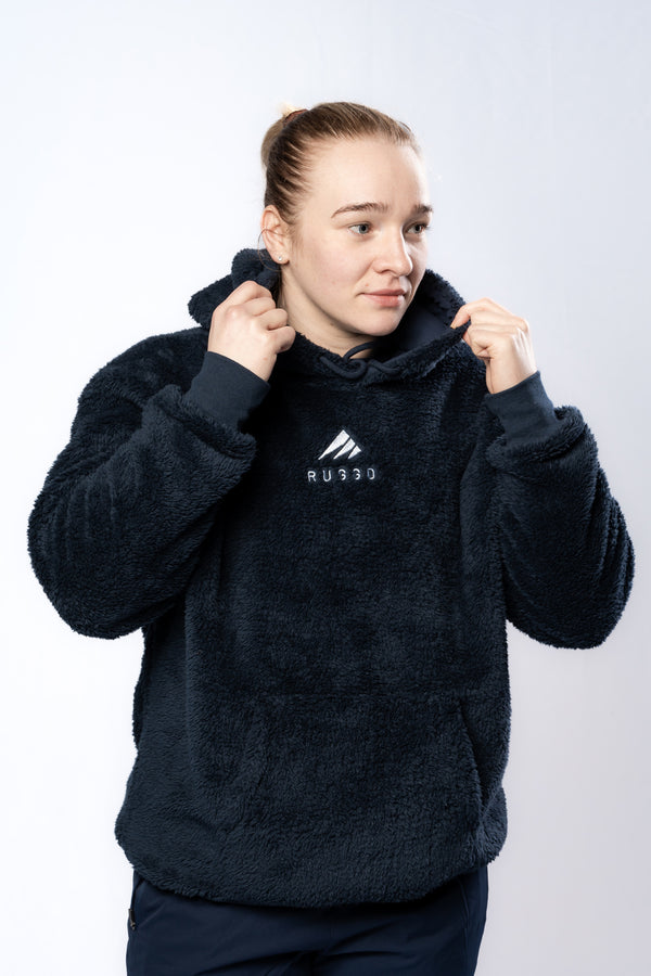 Soft Navy Decompress Hoodie for women, ideal for comfort and relaxation. Ruggd