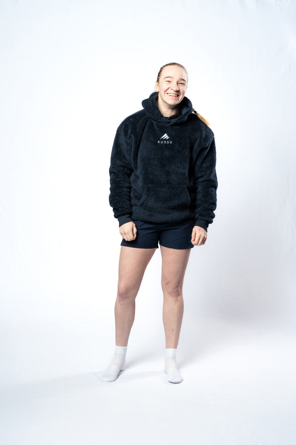 Decompress Hoodie - Navy Soft for women, perfect for cozy layering and casual wear. Ruggd