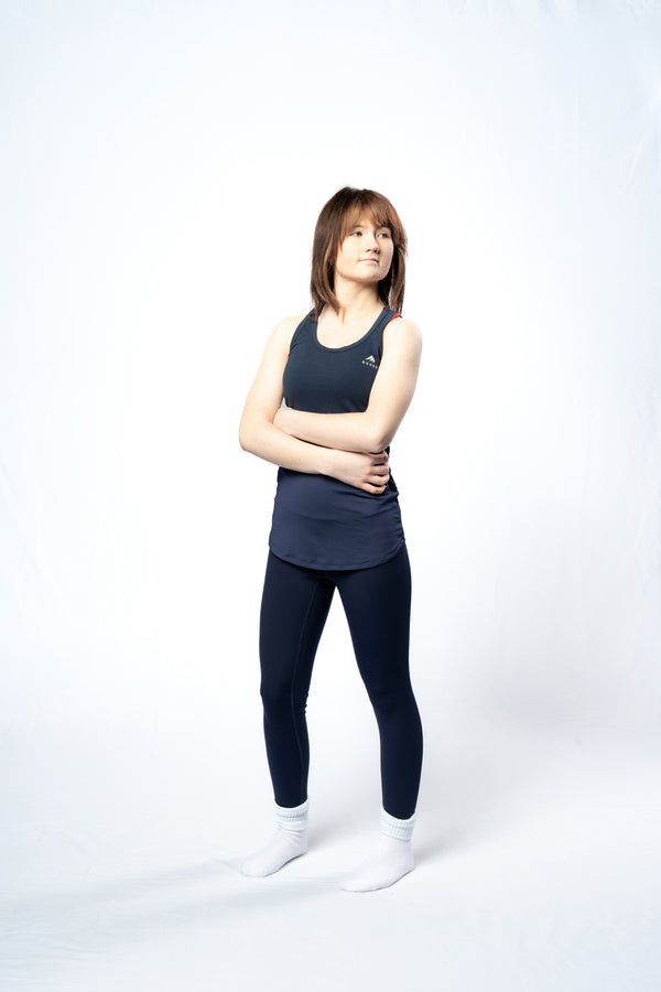 Comfortable Form Vest - Navy for women, made from durable, stretchy fabric. Ruggd