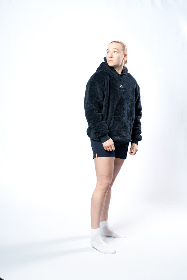 Cozy Decompress Hoodie - Navy Soft for women, versatile for athleisure and relaxation. Ruggd