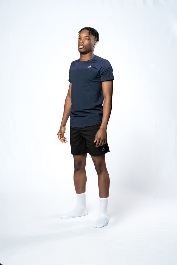 Men's Form Tee - Navy, ideal for gym sessions and fitness routines. Ruggd