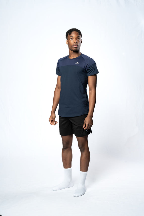 Form Tee - Navy Men's Gym, perfect for intense workouts and active wear. Ruggd