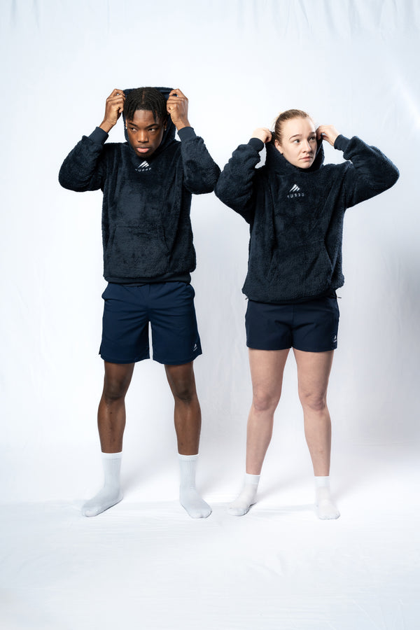Navy Soft Decompress Hoodie for women, great for warmth and everyday use. Ruggd