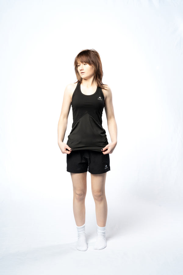 Slim-fit Form Vest - Black for women, versatile for athleisure and casual outfits. Ruggd