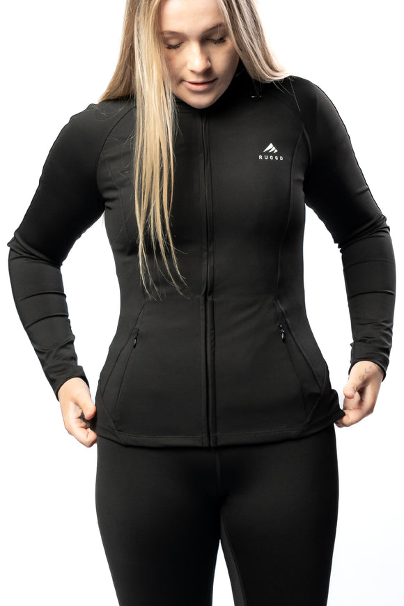 Black Hoodie & Leggings Women's Gym Pro Bundle, ideal for fitness and comfort. Ruggd