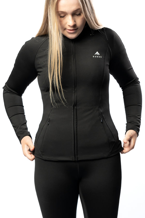 Black Hoodie & Leggings Women's Gym Pro Bundle, ideal for fitness and comfort. Ruggd